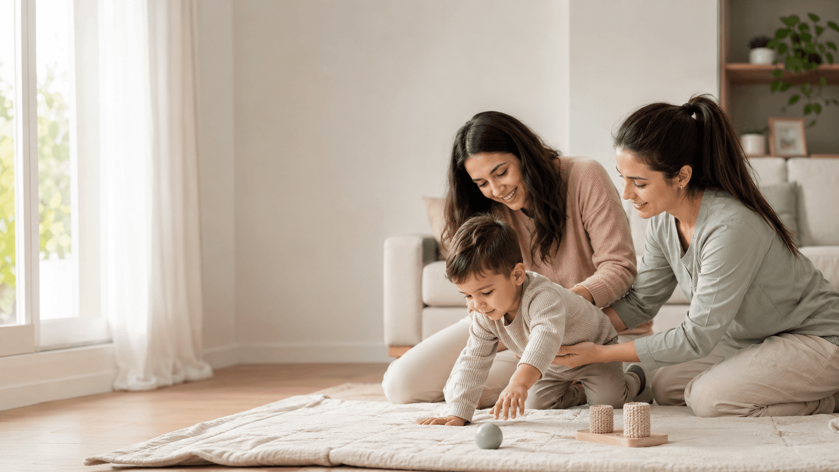 Sesión de kinesiología infantil a domicilio en un entorno familiar